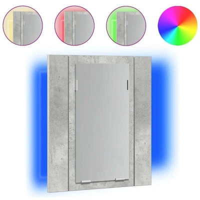 Image of vidaXL LED Bathroom Mirror Cabinet Concrete Grey 40x12x45 cm Acrylic