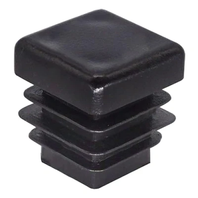 Image of SKIR&#039;CO (40 pcs) Square Plastic Plugs 16 x mm, Mat Tube End Caps, Inserts, Fence Post Plugs, Black RAL 9005