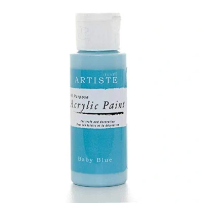 Image of Artiste Acrylic Paint 59ml 2Oz Baby Blue, Quick Drying Professional Art, Craft and Hobby Artists Paint, Vibrant Colour, Water Based Paints Cover All Surfaces with Ease, Ideal for Travel