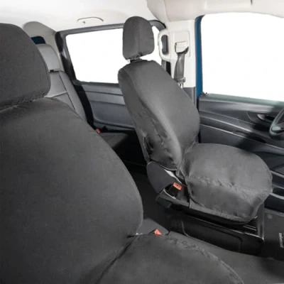Image of My Van Seat Covers MVSC666B Tailored Heavy Duty Waterproof Front (Single/Single WITH Armrests) Black To Fit Mercedes Vito 2015 Onwards