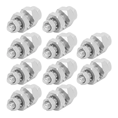 Image of 10 Pack Protection Cable Clamp, Solar Panel Photovoltaic Nut, Earthing Ground Clip Clamp for Bare Wire, External Hex Copper Grounding