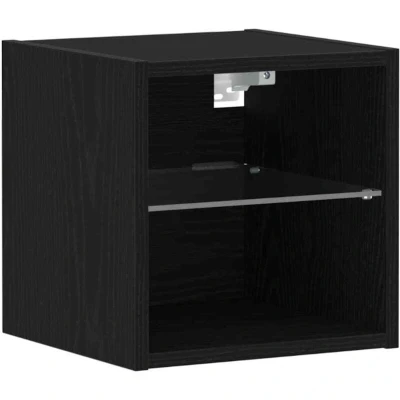 Image of vidaXL LED TV Cabinet Black Oak 30x28,5x30 cm Engineered Wood