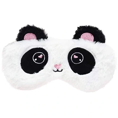 Image of Ulife Mall Cute Panda Sleeping Mask Soft Fluffy Plush Blindfold Funny Novelty Sleep Eye Cover Eyeshade for Girls Boys Women Men Kids Night Nap Travel Meditation