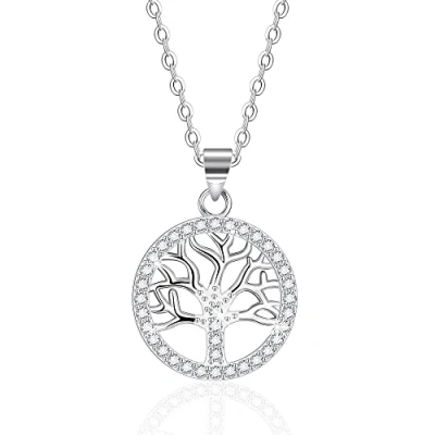 Image of Viwind Necklaces for Women 925 Sterling Silver Tree of Life Necklace Cubic Zirconia Jewellery Gifts Mum Her Wife Girlfriend Anniversary Birthday Mothers Day Christmas Valentines