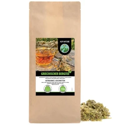 Image of Greek mountain tea (125g, 4.4oz), cut, gently dried, 100% pure and natural, herbal tea, mursal Sideritis scardica