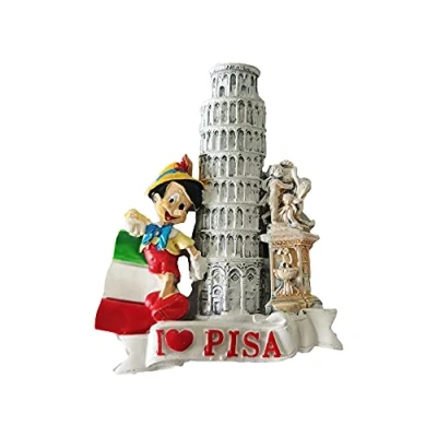 Image of 3D Italy Pisa Refrigerator Magnet Tourist Travel Souvenirs Handmade Resin Craft Magnetic Stickers Home Kitchen Decoration Fridge Collection Gift
