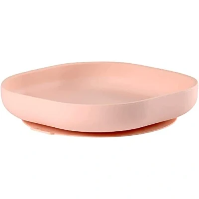Image of Béaba Silicone Feeding Suction Plate for Babies and Children Pink