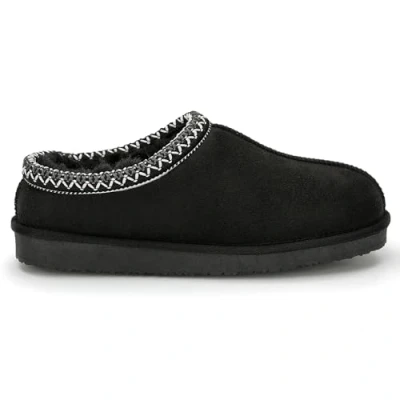 Image of Polar Women s Slippers Faux Suede, Flexible Waterproof Anti Slip Rubber Sole With Memory Foam, Aztec Fluffy Fur Lined Ons, Winter Ladies Walking Shoes for Indoor &amp; Outdoor Black UK 3