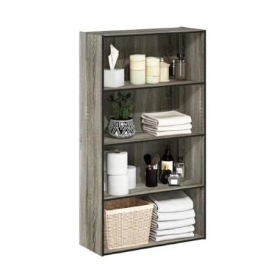 Image of Furinno Pasir 4 Tier Open Shelf, French Oak