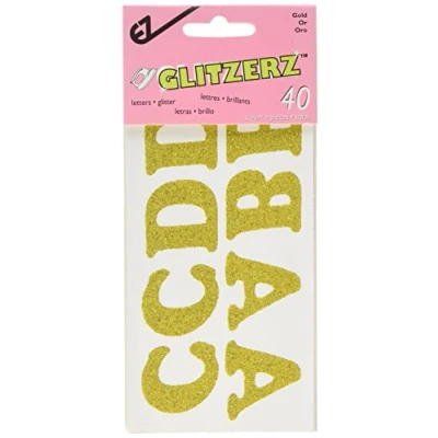 Image of Simplicity Glitter Iron On Letters, Gold(Packaging may vary), 3.3 cm