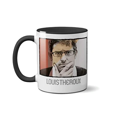 Image of SMARTYPANTS Novelty Funny Louis Theroux BBC Inspired Ceramic Tea Mug Coffee Cup (Black Handle Mug)