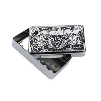 Image of Guyker Humbucker Pickup Cover (50mm/52mm Pole Spacing) Cupronickel Bridge and Neck Pickups Frame Set Replacement Parts for Les Paul LP Style Electric Guitar, Butterfly Style, Chrome