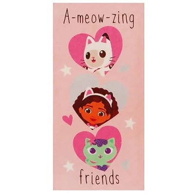 Image of Gabby&#039;s Dollhouse A meow zing Friends 100% Cotton Towel Kids Bath Ultra Soft &amp; Large for Girls Toddler Beach Towels Swimming, Shower Pool Cute Themed Children Body Wrap