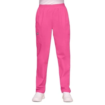 Image of CHEROKEE Women Woman Scrub Trouser Originals Medical Clothing Elastic Waist Easy Pull on WWE4200 Shocking Pink XS