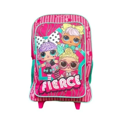 Image of TDL LOL Trolley Bag Girls Deluxe Backpack Kids Travel Wheeled Suitcase Rucksack Children Favourite Characters Foldable Carry on Luggage Carrier Surprise