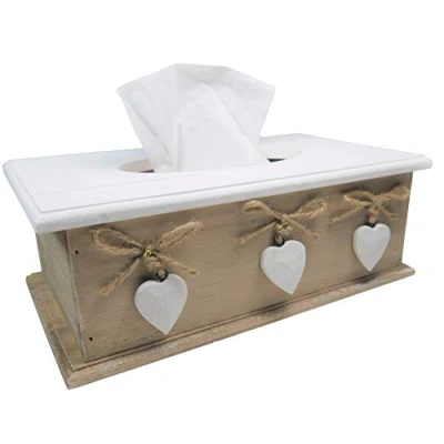 Image of khevga Tissue Box wooden Country House Style Brown