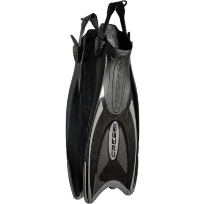 Image of Cressi Palau Adjustable Open Heel Fins, Black/Titanium, M/L