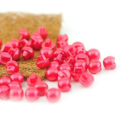 Image of 10mm Buttons Round Domed Sewing Pearl 50pk (Red)