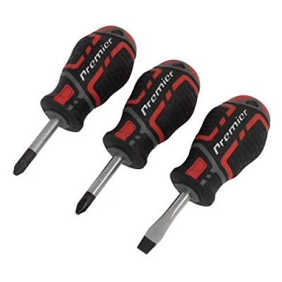 Image of Sealey Premier Screwdriver Set 3pc GripMAX® Stubby