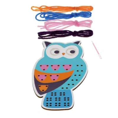 Image of Learn to Sew Wooden Hand Stitch Set Owl
