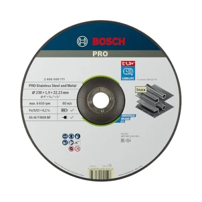 Image of Bosch 2608600711 Inox Rapido Cutting Disc with Depressed Centre