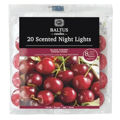 Image of Baltus 20pc Scented Tealights Night Candle Black Cherry 8hrs Burning Time