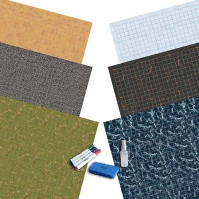 Image of Path Gaming Double Sided Battle Grid Game Mat 36 X 24 Inches 3 Mats, 6 Terrains, 4 Markers, 1 Eraser, and Spray Bottle. Great for Dungeons Dragons/DND