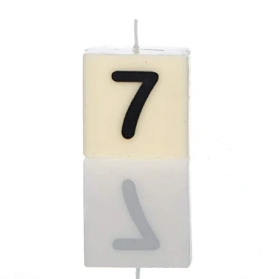 Image of Boxer Gifts Number 7 Candle, White, One Size