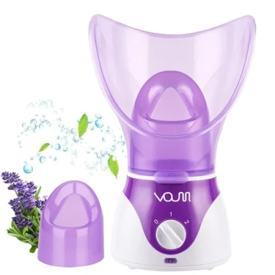 Image of Facial Steamer,VOUM Face Steamer for Deep Cleaning Home Sauna Spa Sinuses Humidifier Atomizer Warm Mist Unclogs Pores Unisex (Purple)