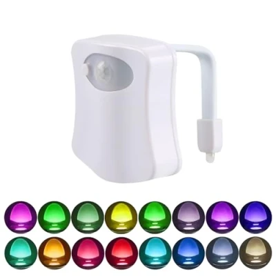 Image of Cube LED 16 Colours Motion Activated Toilet Night Light Smart Bowl Lights, Internal Memory &amp; Detection Function Enhance Your Bathroom Experience! (1 Pack of)