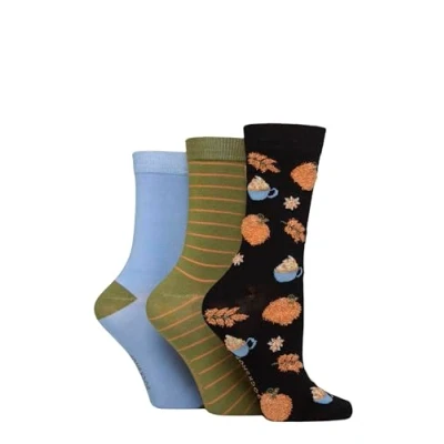 Image of Women&#039;s 3 Pair SOCKSHOP Bamboo Feather Socks Pumpkin Spice 4 8