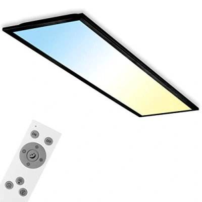 Image of BRILONER led Ceiling Light with Remote Control, Adjustable from Warm White to Cool White, CCT, 24W, 2600 lum, Panel Light, Lights Living Room, Kitchen Ceiling, 100x25x6cm, Black