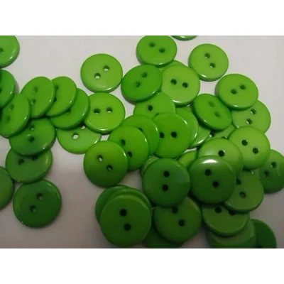 Image of 25 x Green Plain Round 18mm Resin Sewing Buttons for Knitting, Arts, Crafts and Clothes