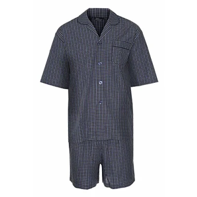 Image of Champion Mens Polycotton Short Pyjama Lounge Wear Set Navy S