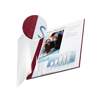 Image of Leitz impressBIND Soft Covers, 3.5 mm Spine, Bordeaux, Pack of 10