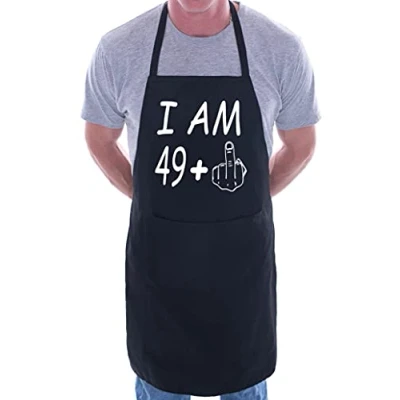 Image of Print4U I am 50 Birthday Novelty Baking Cooking BBQ Apron 50th Ladies Mens Black