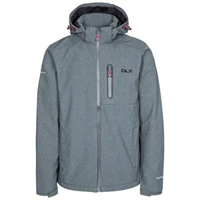 Image of DLX Trespass Men Ferguson II Waterproof Jacket with Removable Hood Dark Grey Marl, Small