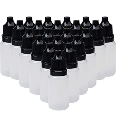 Image of kuou 100 Pcs Squeezable Dropper Bottles, Translucent Plastic Eye Liquid Empty 10ml