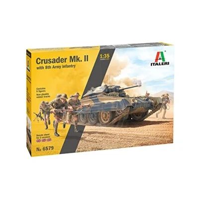 Image of Italeri ITA6579 Crusader Mk.II with Inf. Fig Model kit, Multicoloured