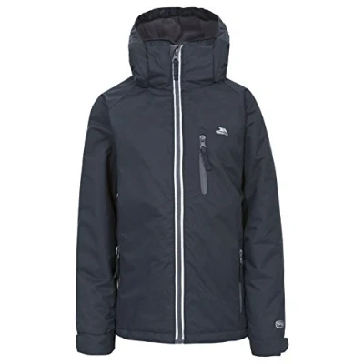 Image of Trespass Cornell II, Navy, 7/8, Warm Padded Waterproof Winter Jacket with Removable Hood Kids Unisex, Age 7 8, Blue