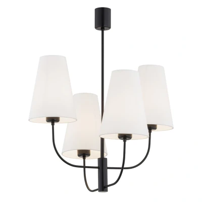 Image of Safiano Multi Arm Pendant Ceiling 4 Light White, Black