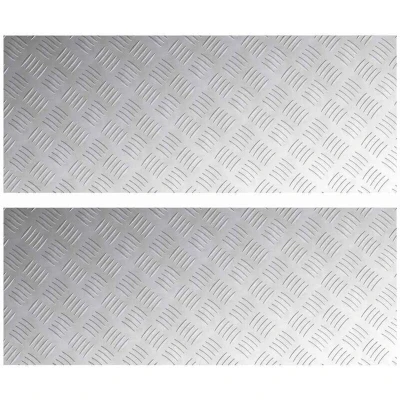 Image of vidaXL Aluminum Checker Plates 2 pcs Anti Slip 100x40 cm