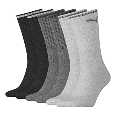 Image of PUMA Unisex Crew Socken, Anthracite / Grey, 14 UK