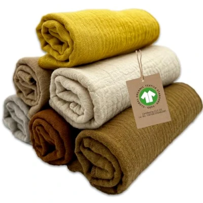 Image of mimaDu Organic GOTS Burp Cloths 25 x cm Baby Washcloth Muslin Cloth Mini for Care, Small Towels 100% Cotton Super Soft and Absorbent (Desert)