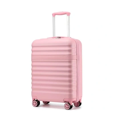 Image of Kono Carry On Suitcase Small ABS+PC Hardshell Lightweight Travel Cabin Luggage with TSA Lock Spinner Wheels (Pink)
