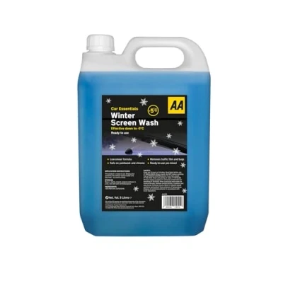 Image of AA Car Essentials 5L Winter Screen Wash Effective Down to 5 degrees Low Smear Formula Range, Blue