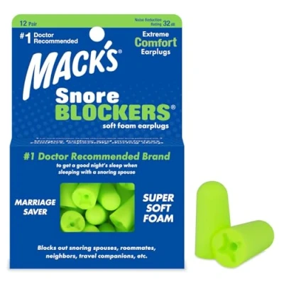 Image of Mack&#039;s Snore Blockers Soft Foam Earplugs 12 pair