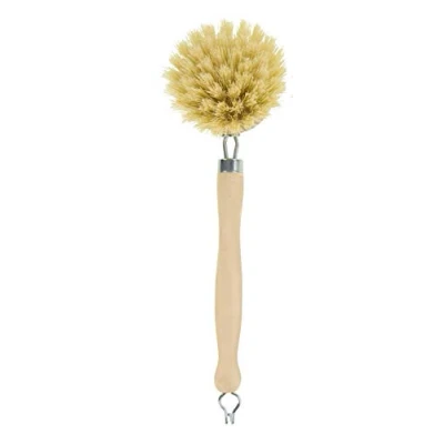 Image of Elliott Wooden dish brush with Natural tampico fibres, Long reach washing up ideal for cleaning glasses, plates, pots and pans, replacable heads available.