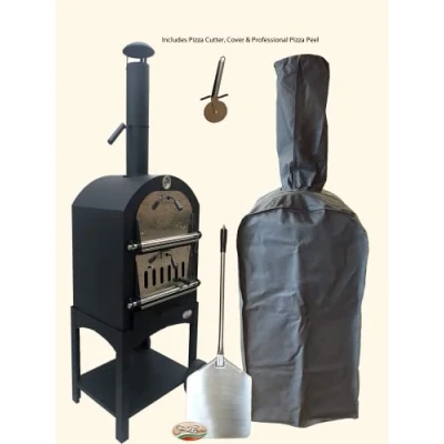 Image of FORNO BUONO® NAPOLI OUTDOOR WOOD FIRED/CHARCOAL FIRED PIZZA OVEN INCLUDES DELUXE COVER &amp; PADDLE