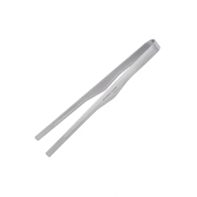 Image of iBasingo 16.7cm Titanium Kitchen Tongs with Tweezers Anti Burning Clip Easy Grip Practical Lightweight Utensil for Cooking, Serving, Barbecue, Buffet, Steak, Salad, Ice, Meat Ti1011T